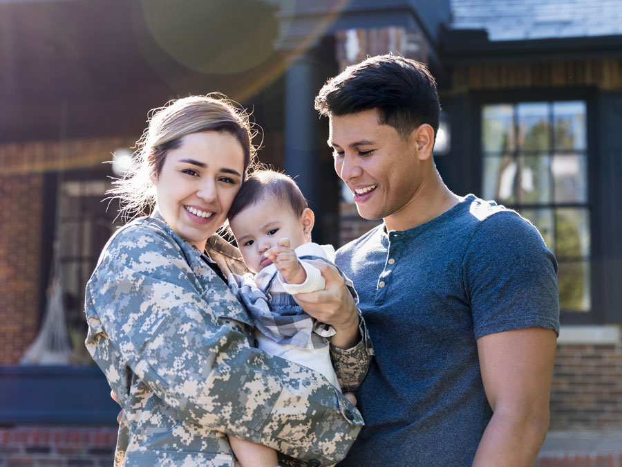 veteran with family